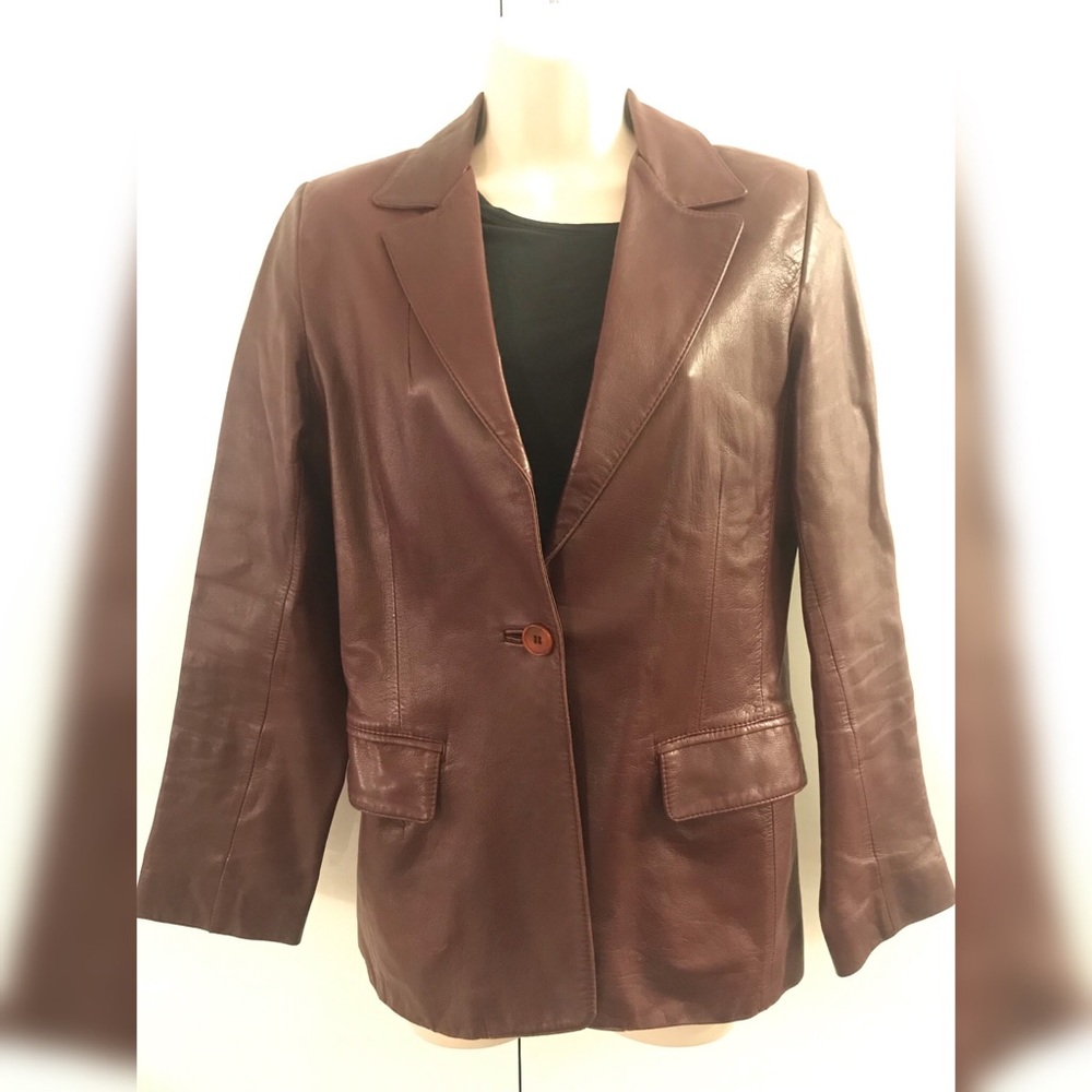 Brown Leather Blazer